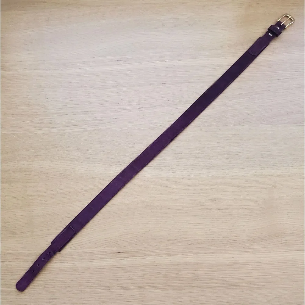 Vintage 80s Purple Suede Leather Belt